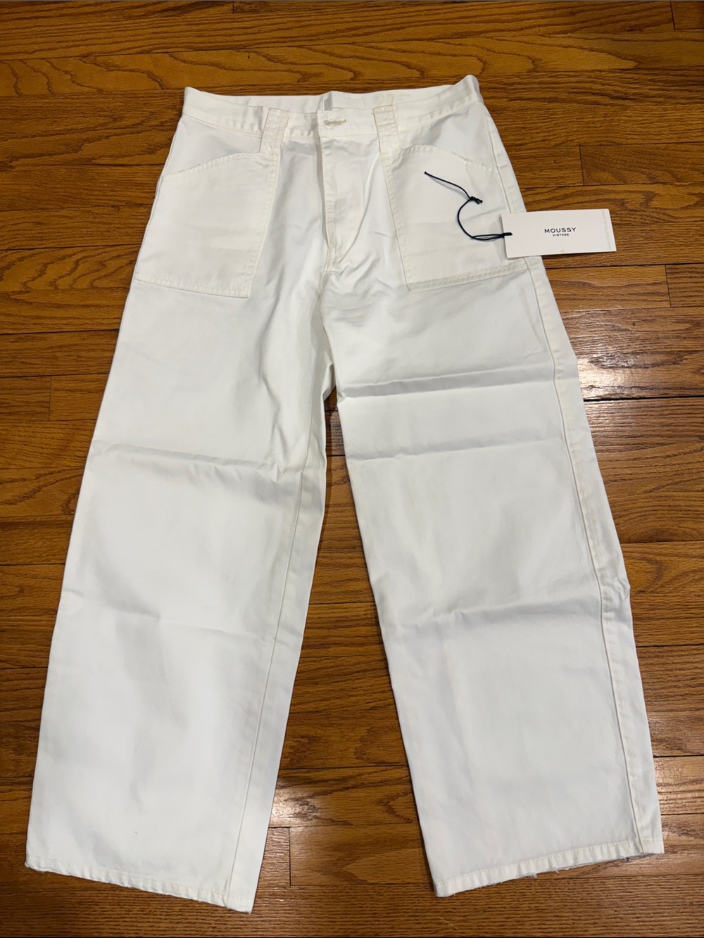 MOUSSY Women’s White Cargo Cotton Pants/Jeans